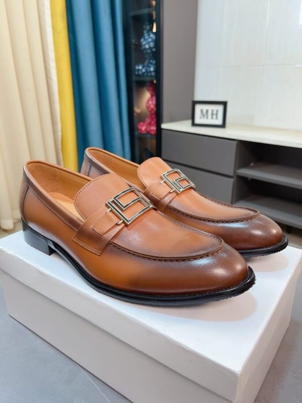 Versace Brown leather loafer