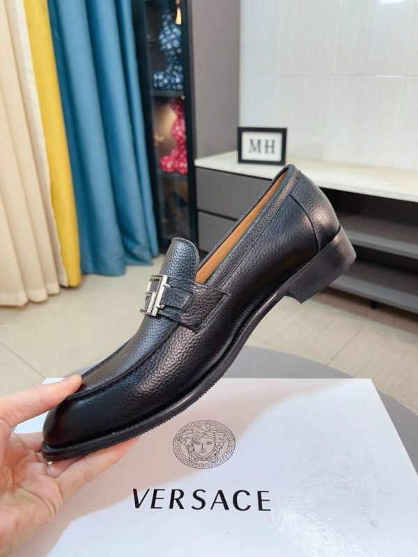 Versace Black leather loafer