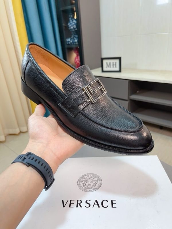 Versace Black leather loafer
