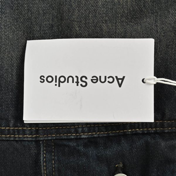 Acne Studios Leather Collar Washed Denim Jacket- Black (6) Acne Studios Leather Collar Washed Denim Jacket- Black