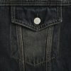 Acne Studios Leather Collar Washed Denim Jacket- Black (7) Acne Studios Leather Collar Washed Denim Jacket- Black