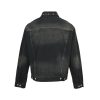 Acne Studios Leather Collar Washed Denim Jacket- Black (9) Acne Studios Leather Collar Washed Denim Jacket- Black