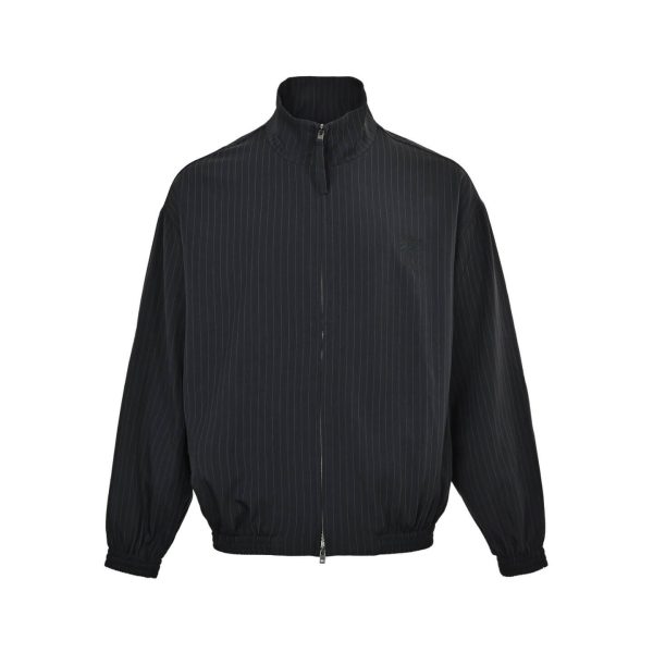 Acne Studios Pinstripe Zipper Jacket- Black