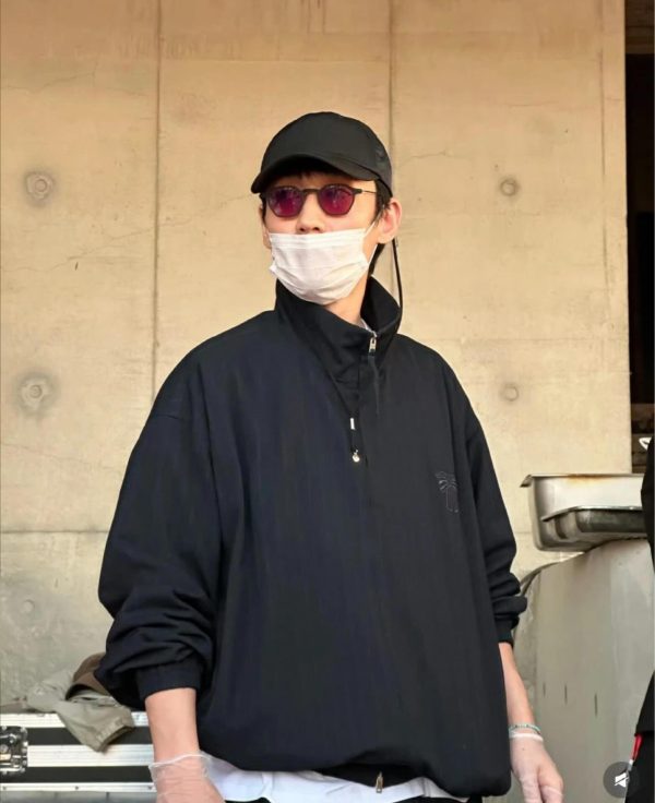 Acne Studios Pinstripe Zipper Jacket- Black