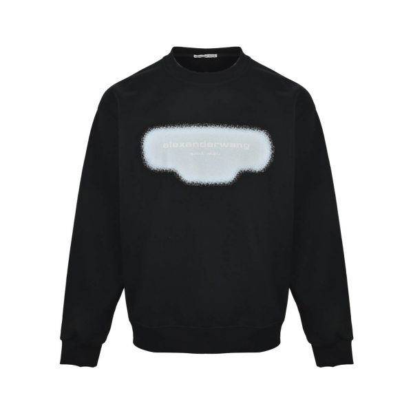 Alexander Wang Essential Terry Crew Sweatshirt- Black (7) Alexander Wang Essential Terry Crew Sweatshirt- Black