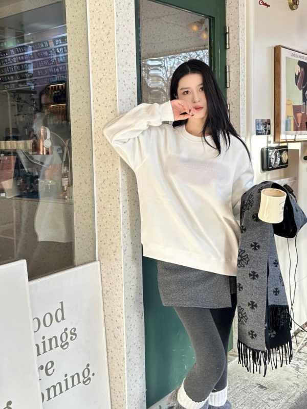 Alexander Wang Essential Terry Crew Sweatshirt- Off-White