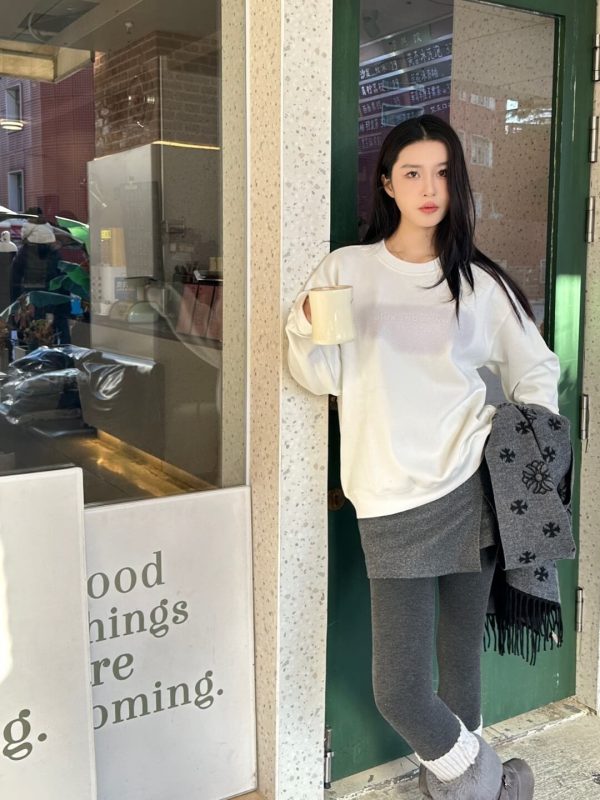 Alexander Wang Essential Terry Crew Sweatshirt- Off-White