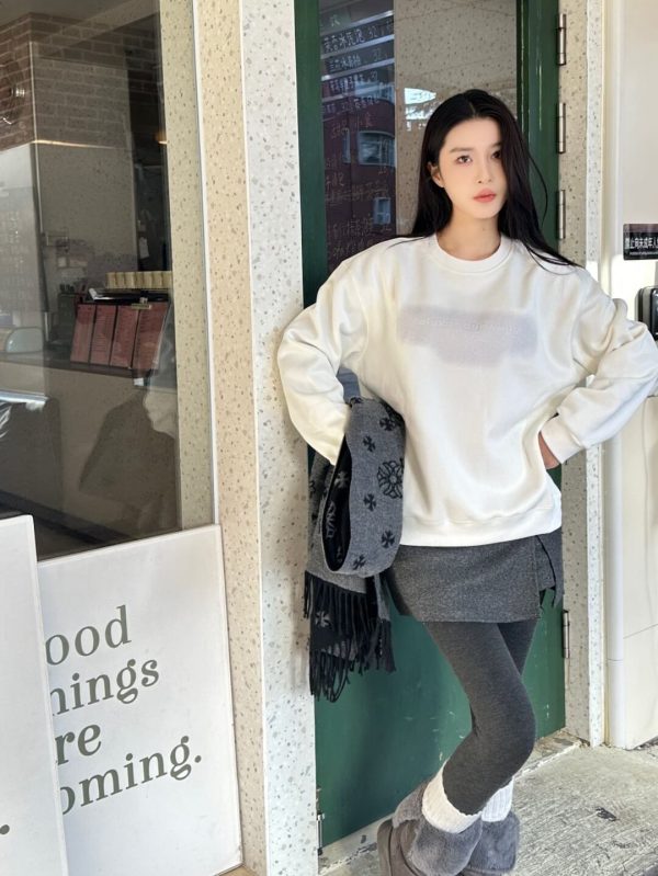 Alexander Wang Essential Terry Crew Sweatshirt- Off-White