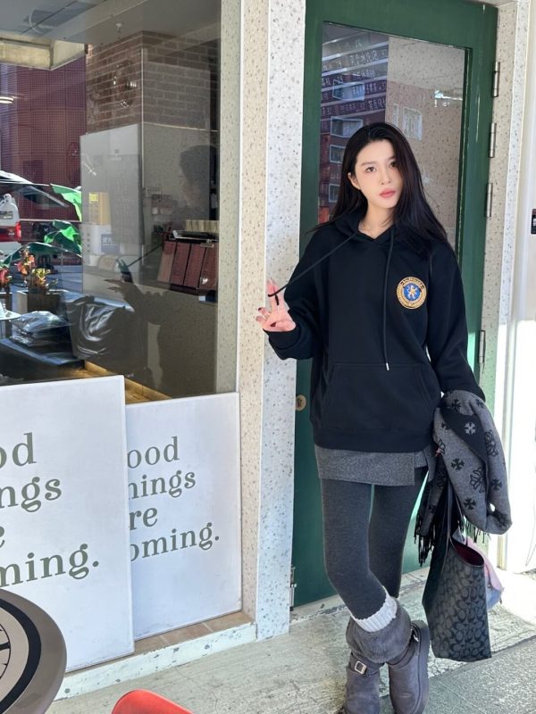 Balenciaga Bomber Embroidered Hooded Jacket- Black