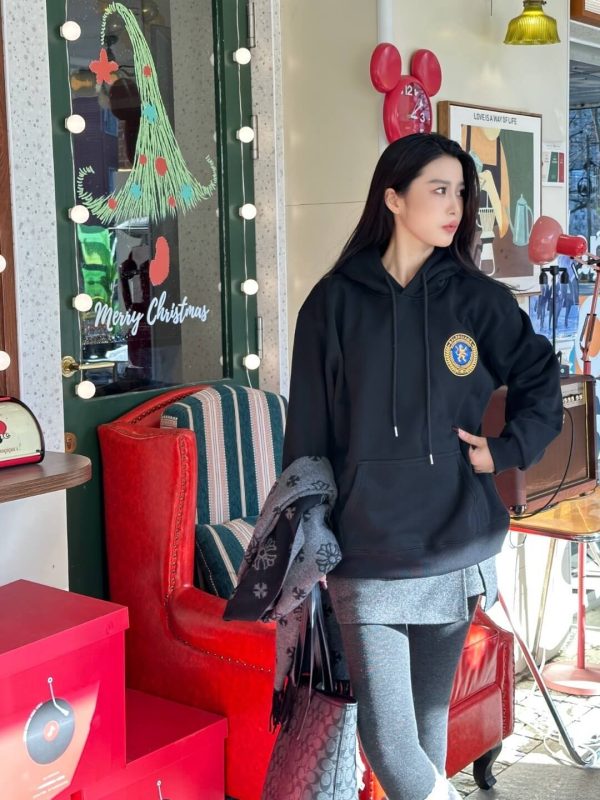 Balenciaga Bomber Embroidered Hooded Jacket- Black