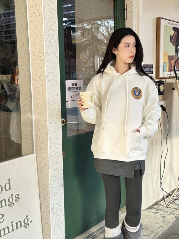 Balenciaga Bomber Embroidered Hooded Jacket- White (1) Balenciaga Bomber Embroidered Hooded Jacket- White