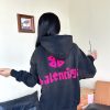 Balenciaga Tape Type Ripped Pocket Hoodie- Black and Pink Logo (2) Balenciaga Tape Type Ripped Pocket Hoodie- Black and Pink Logo.
