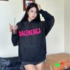 Balenciaga Tape Type Ripped Pocket Hoodie- Black and Pink Logo (3) Balenciaga Tape Type Ripped Pocket Hoodie- Black and Pink Logo.
