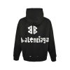 Balenciaga Tape Type Ripped Pocket Hoodie- Black and White Logo (7) Balenciaga Tape Type Ripped Pocket Hoodie- Black and White Logo