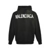 Balenciaga Tape Type Ripped Pocket Hoodie- Black and White Logo (8) Balenciaga Tape Type Ripped Pocket Hoodie- Black and White Logo