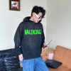 Balenciaga Tape Type Ripped Pocket Hoodie- Green Logo (3) Balenciaga Tape Type Ripped Pocket Hoodie- Green Logo