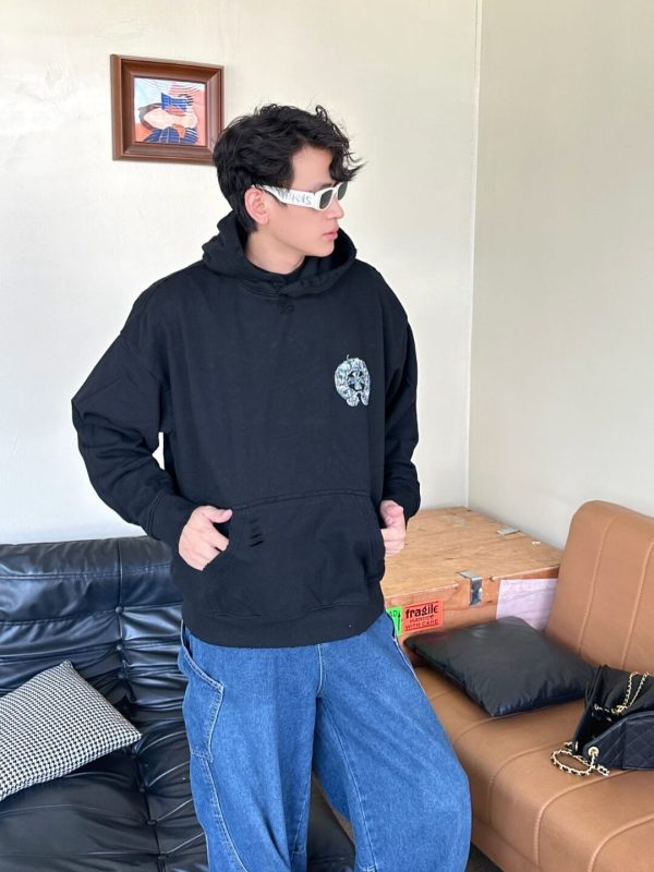 Black Chrome Hearts Hoodie- Black (2) Black Chrome Hearts Hoodie- Black