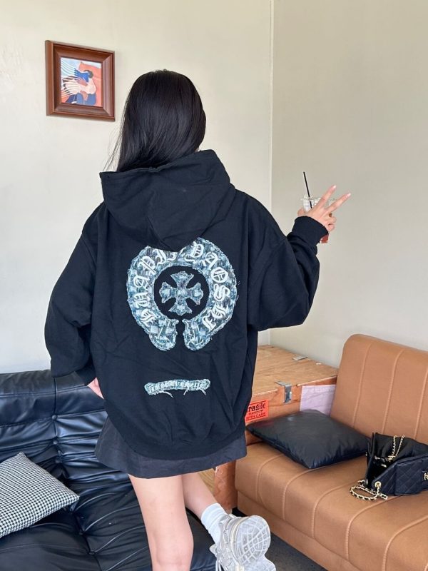 Black Chrome Hearts Hoodie- Black (4) Black Chrome Hearts Hoodie- Black
