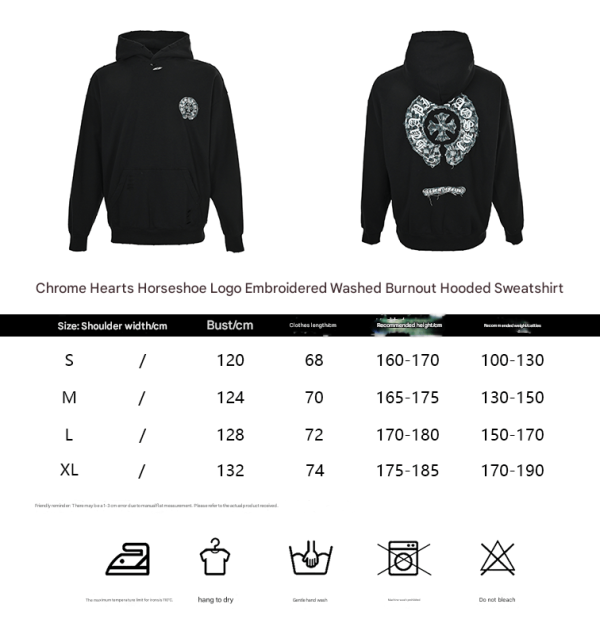 Black Chrome Hearts Hoodie- White (1) Black Chrome Hearts Hoodie- Black