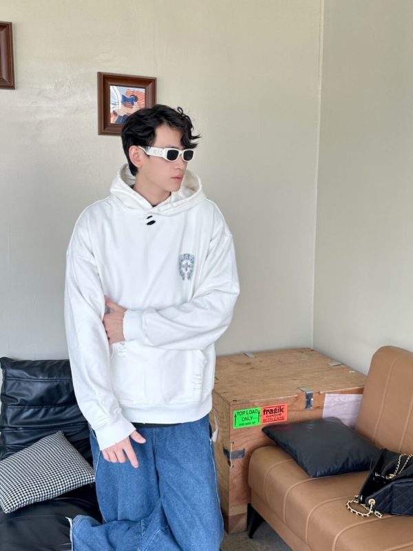 Black Chrome Hearts Hoodie- White (4) Black Chrome Hearts Hoodie- White