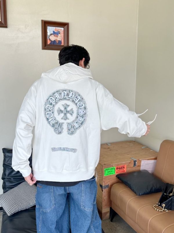 Black Chrome Hearts Hoodie- White (5) Black Chrome Hearts Hoodie- White