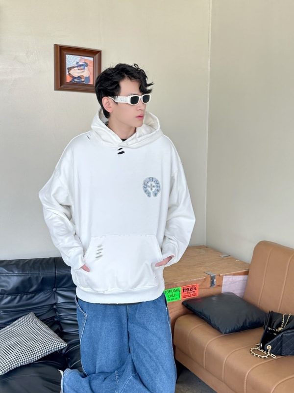 Black Chrome Hearts Hoodie- White (6) Black Chrome Hearts Hoodie- White