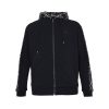 Burberry Check Hood Cotton Zip Hoodie- Black