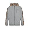 Burberry Check Hood Cotton Zip Hoodie- Grey (7) Burberry Check Hood Cotton Zip Hoodie- Grey