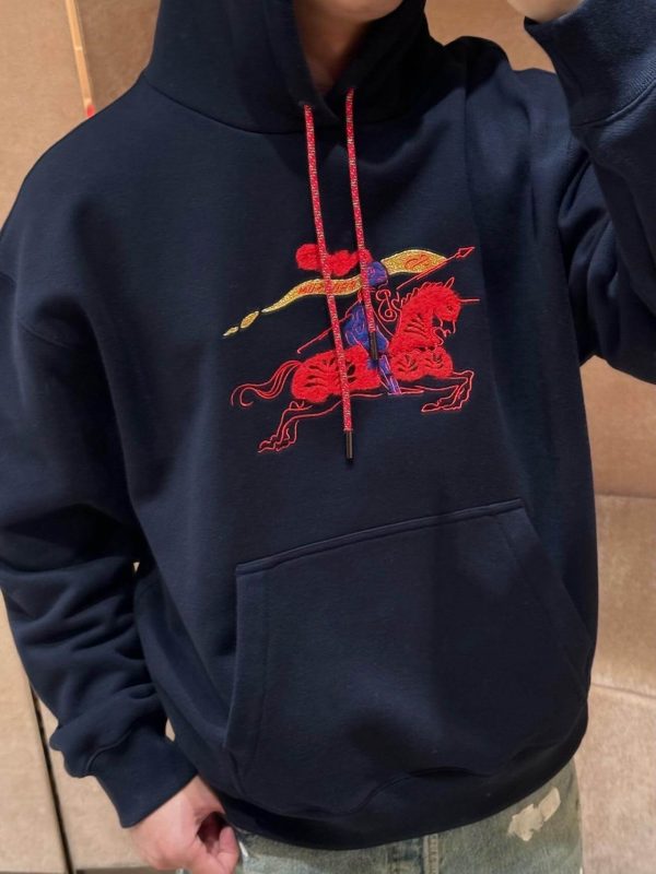 Burberry EKD Cotton Hoodie – Navy Blue (1) Burberry EKD Cotton Hoodie – Navy Blue