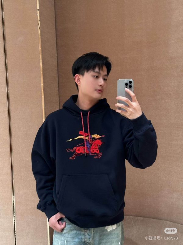 Burberry EKD Cotton Hoodie – Navy Blue (2) Burberry EKD Cotton Hoodie – Navy Blue