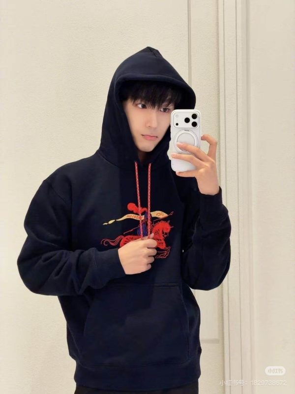 Burberry EKD Cotton Hoodie – Navy Blue (3) Burberry EKD Cotton Hoodie – Navy Blue