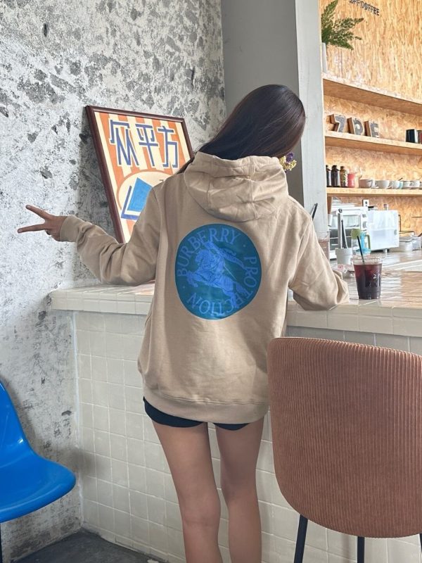 Burberry EKD Cotton Jersey Hoodie- Beige