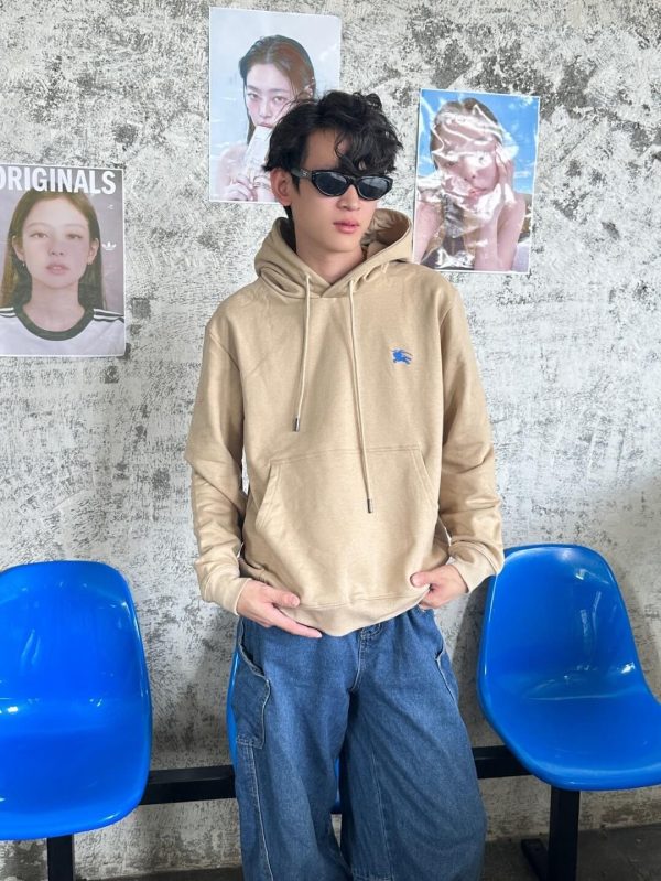 Burberry EKD Cotton Jersey Hoodie- Beige