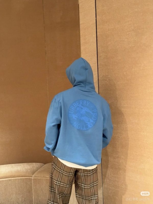 Burberry EKD Cotton Jersey Hoodie- Blue