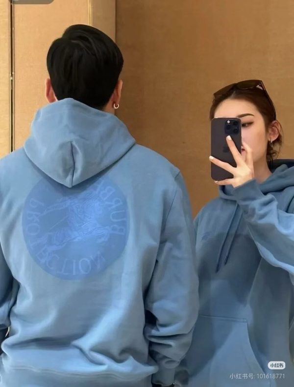 Burberry EKD Cotton Jersey Hoodie- Blue