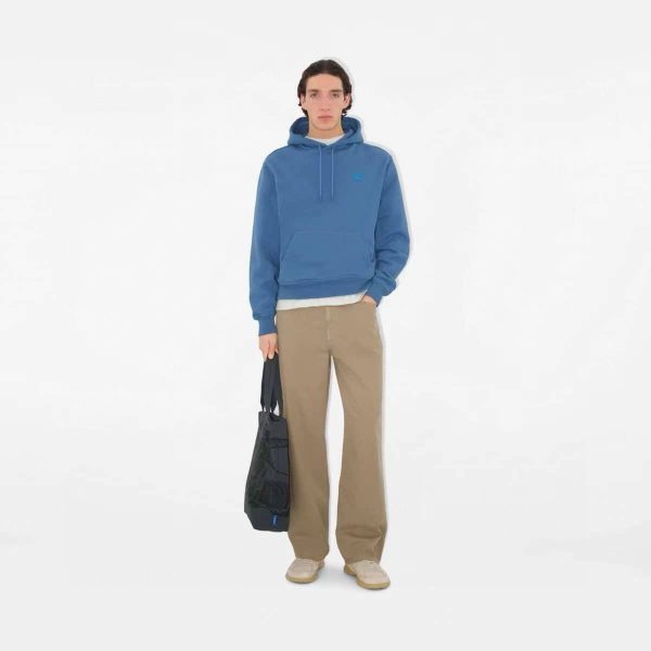 Burberry EKD Cotton Jersey Hoodie- Blue