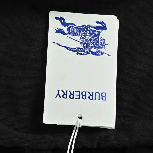 Burberry "Equestrian Knight Design" Logo Cotton Hoodie- Black