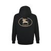 Burberry "Equestrian Knight Design" Logo Cotton Hoodie- Black