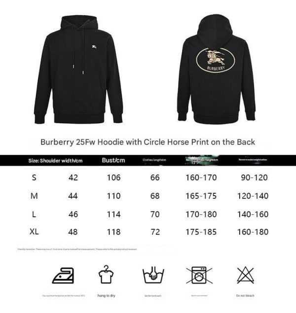 Burberry "Equestrian Knight Design" Logo Cotton Hoodie- Black