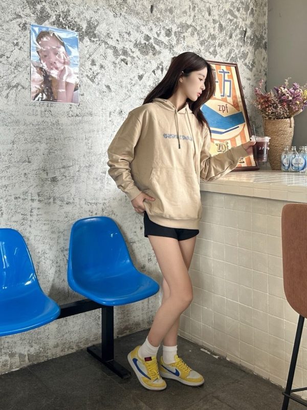 Burberry Letter Print on Chest Hoodie- Beige