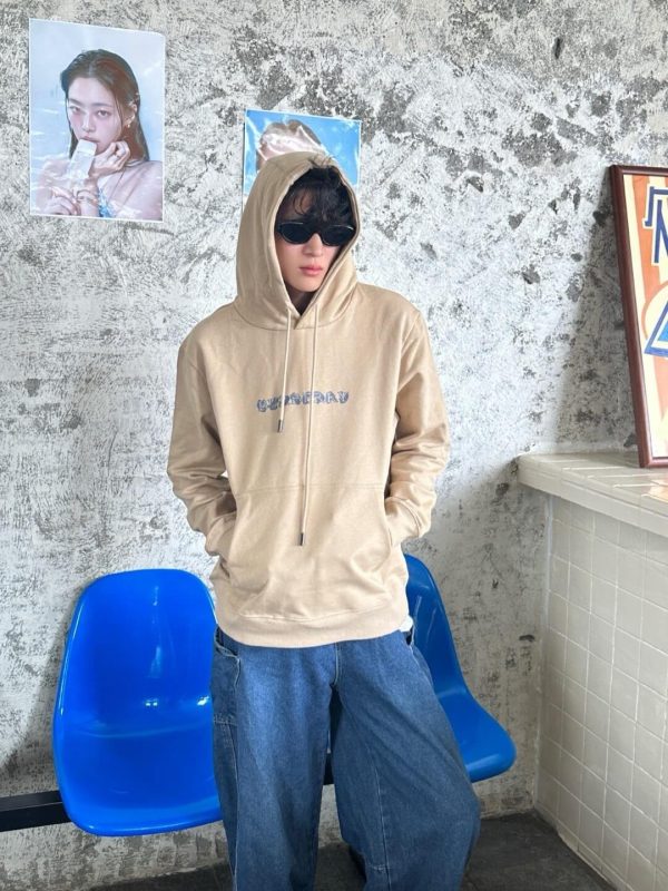 Burberry Letter Print on Chest Hoodie- Beige