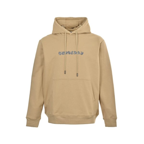 Burberry Letter Print on Chest Hoodie- Beige