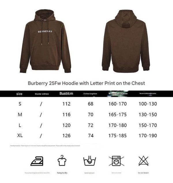 Burberry Letter Print on Chest Hoodie- Beige
