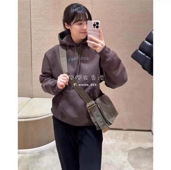 Burberry Letter Print on Chest Hoodie- Brown (3) Burberry Letter Print on Chest Hoodie- Brown