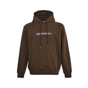Burberry Letter Print on Chest Hoodie- Brown