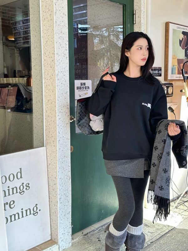 Burberry Little Horse Crew Neck Sweatshirt- Black