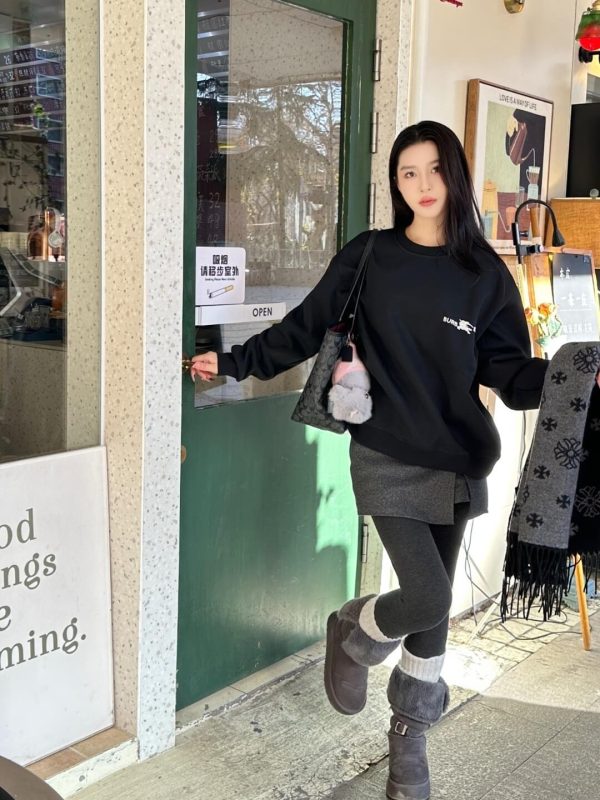 Burberry Little Horse Crew Neck Sweatshirt- Black