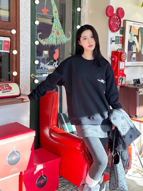 Burberry Little Horse Crew Neck Sweatshirt- Black