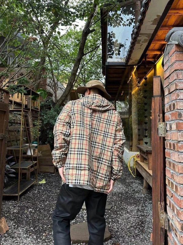Burberry Reversible Check Hooded Jacket- Archive Beige