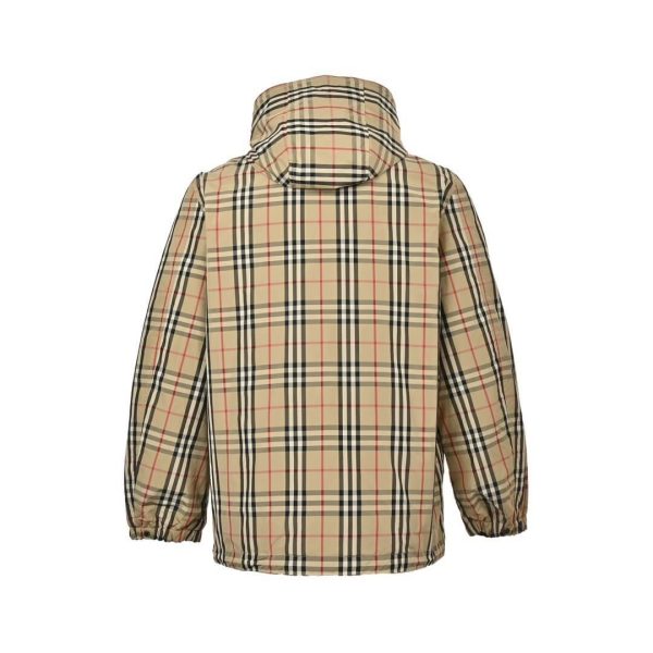 Burberry Reversible Check Hooded Jacket- Archive Beige